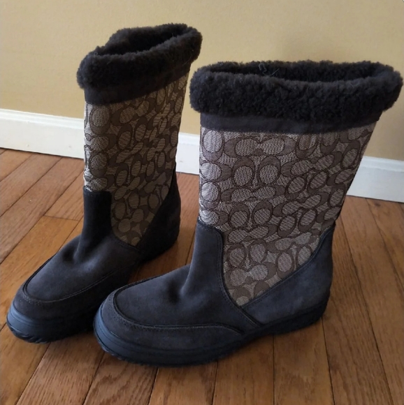 Coach Sherman Signature "C" Suede Boots NWT - Picture 4 of 6